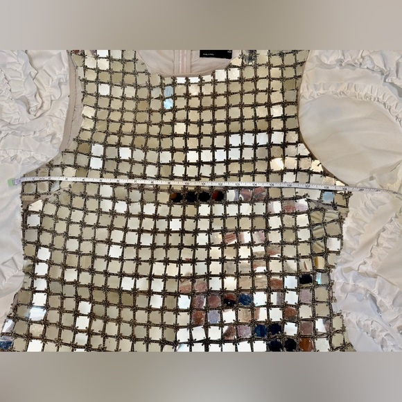 ASOS Design Silver Bead and Mirror Sequin Cocktail Dress Size 12 GORGEOUS - Picture 12 of 13